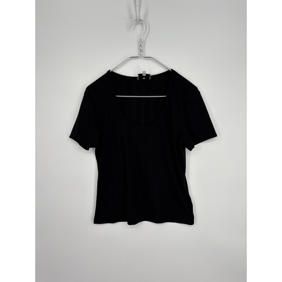 Tuckernuck Tops - Tuckernuck Blouse Womens XL Black Knit Ribbed Pullover Tee Scoopneck